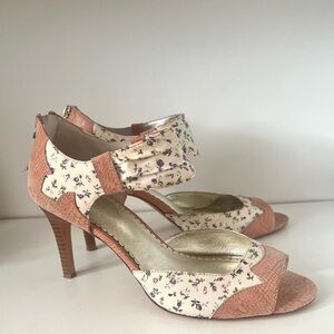 Anthropologie Miss Albright Cottagecore Floral Peep Toe Size 10